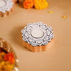 Handmade Floral Mandala Tea Light Holder Set Of 2 Nestasia