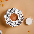 Handmade Floral Mandala Tea Light Holder Set Of 2 Nestasia