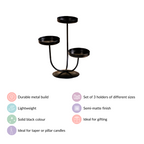 3 Arm Metal Candle Stand Black Nestasia