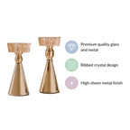 Star Crystal Gold Candle Holder Set Of 2 Nestasia