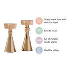 Star Crystal Gold Candle Holder Set Of 2 Nestasia