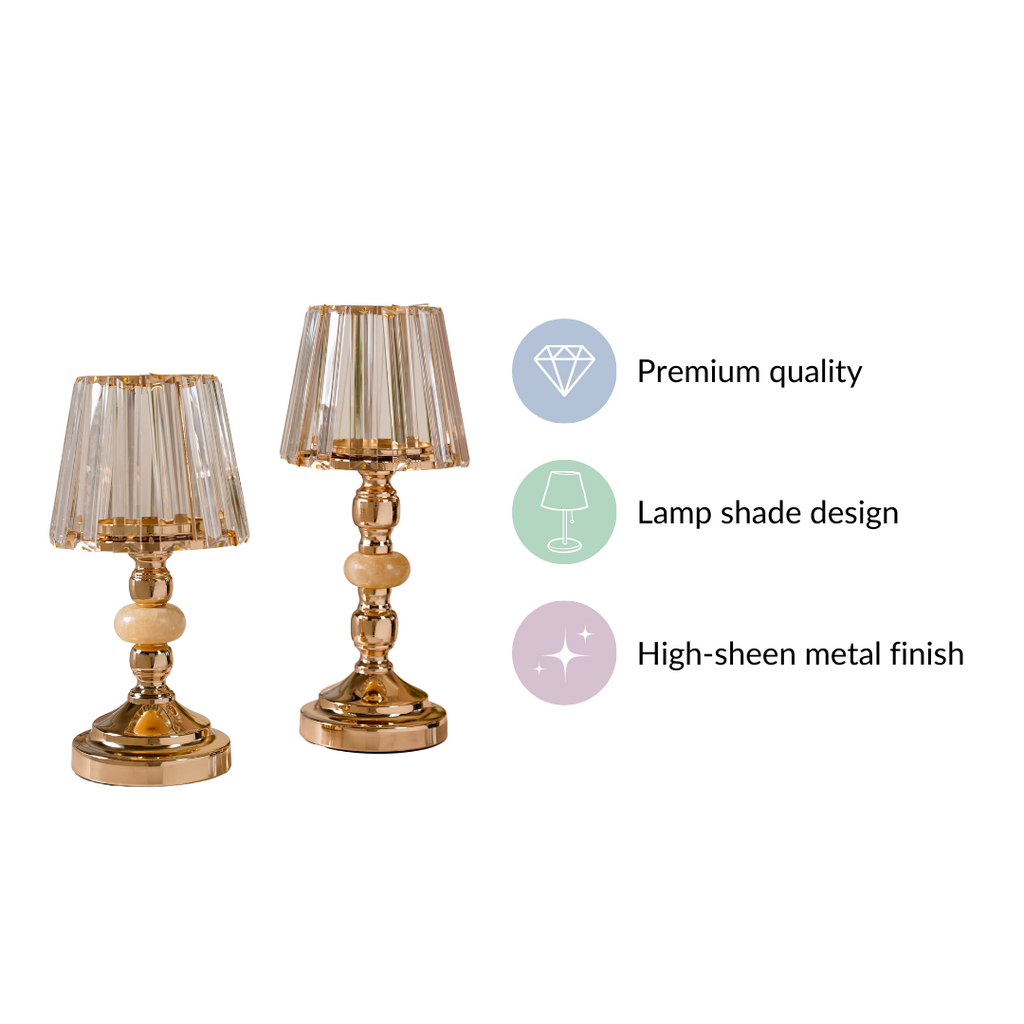 Lamp Shade Candle Holder Stand Set Of 2 Nestasia