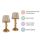 Lamp Shade Candle Holder Stand Set Of 2 Nestasia