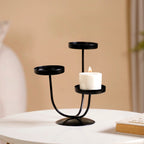 3 Arm Metal Candle Stand Black Nestasia
