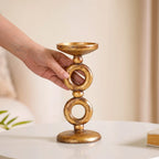 Antique Finish Rings Candle Stand Gold Nestasia