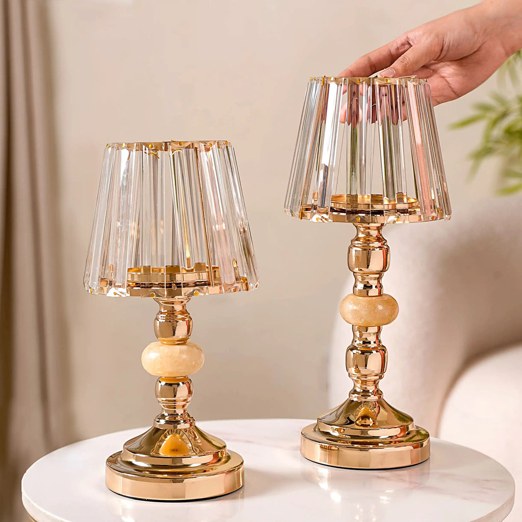 Lamp Shade Candle Holder Stand Set Of 2 Nestasia