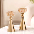 Star Crystal Gold Candle Holder Set Of 2 Nestasia