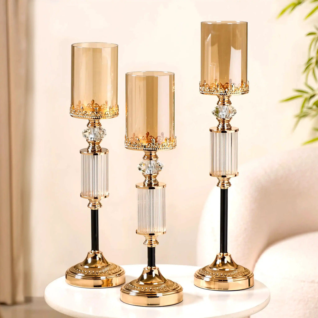 Tall Luxury Floor Candle Holder Set Of 3 Nestasia