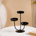 3 Arm Metal Candle Stand Black Nestasia