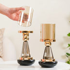 Lavish Crystal Hurricane Candle Holder Set Of 2 Nestasia