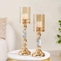 Marble Vintage Candle Holders Set Of 2 Nestasia