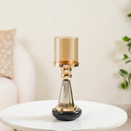 Lavish Crystal Hurricane Candle Holder Set Of 2 Nestasia
