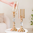 Marble Vintage Candle Holders Set Of 2 Nestasia