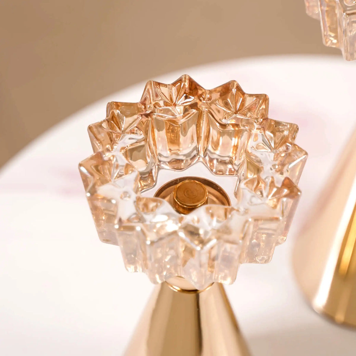 Star Crystal Gold Candle Holder Set Of 2 Nestasia