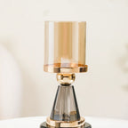 Lavish Crystal Hurricane Candle Holder Set Of 2 Nestasia