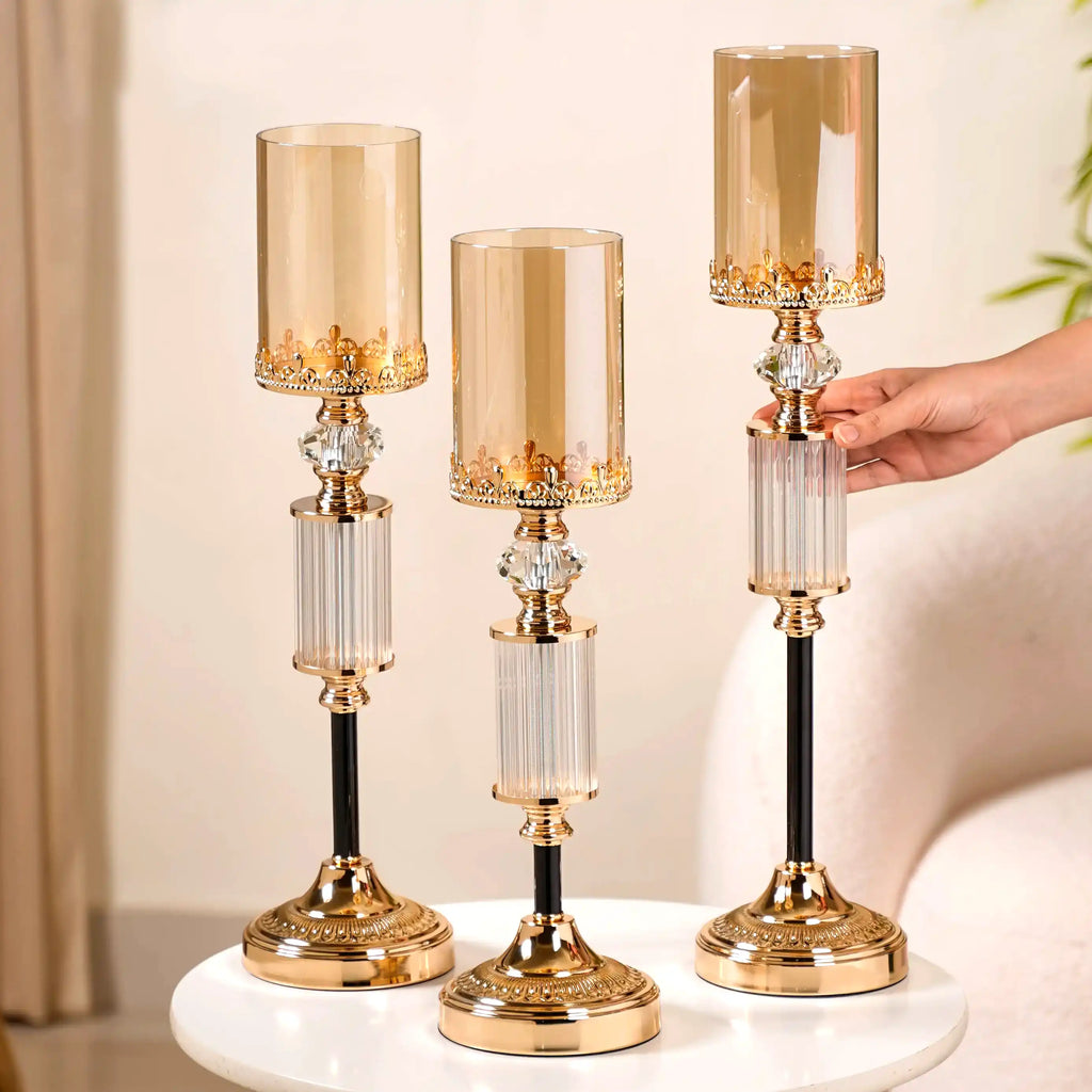 Tall Luxury Floor Candle Holder Set Of 3 Nestasia