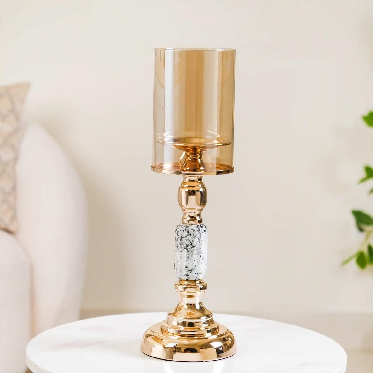 Marble Vintage Candle Holders Set Of 2 Nestasia