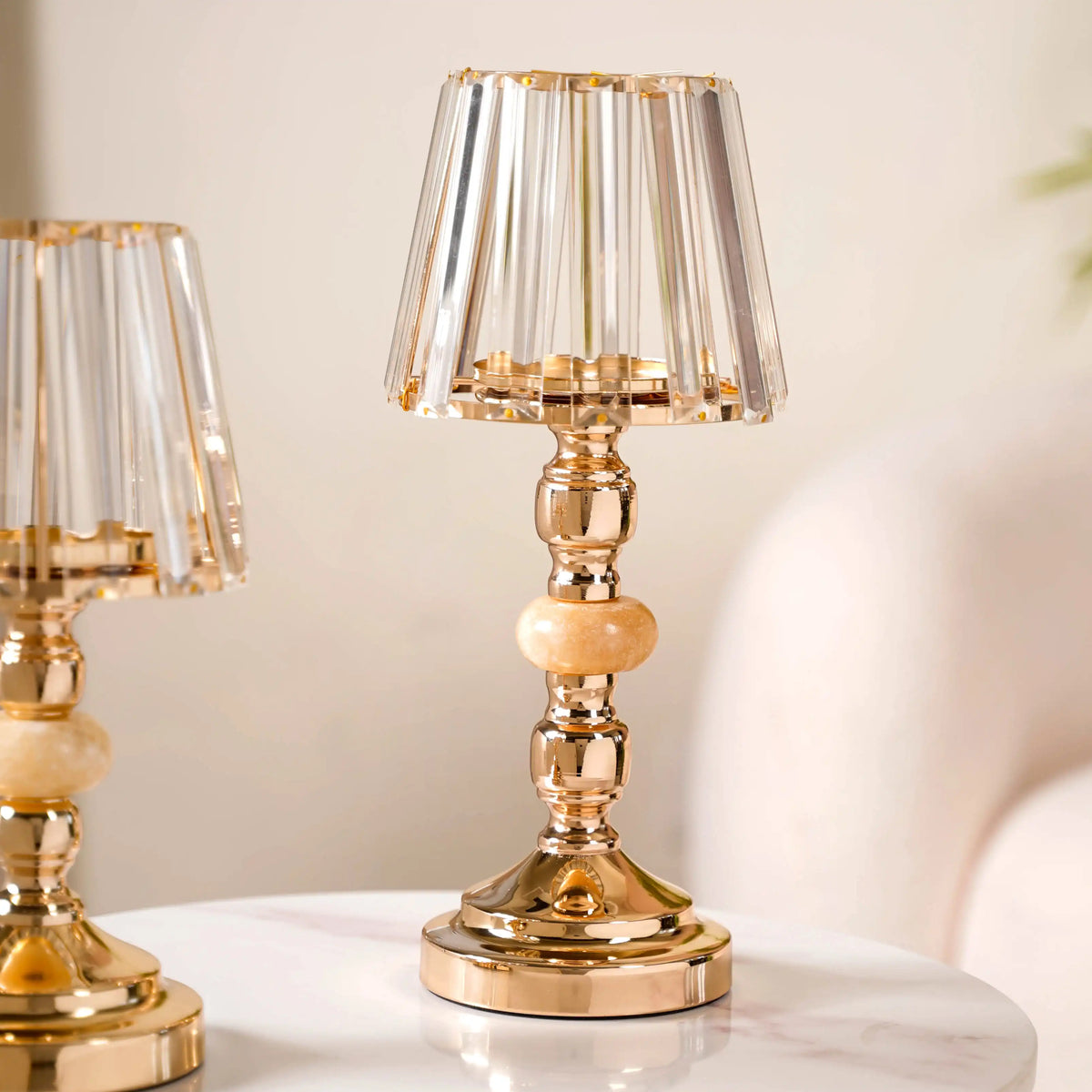 Lamp Shade Candle Holder Stand Set Of 2 Nestasia