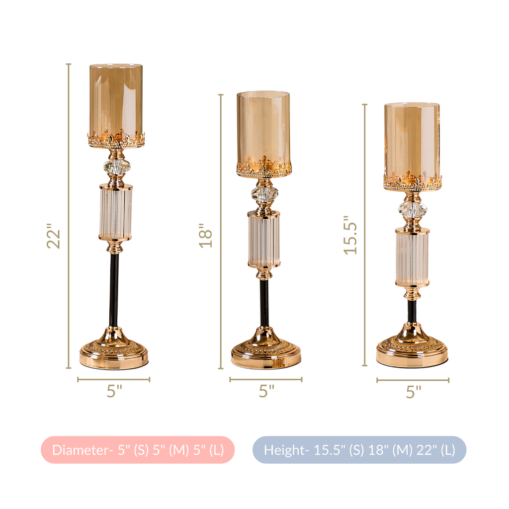 Tall Luxury Floor Candle Holder Set Of 3 Nestasia
