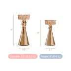 Star Crystal Gold Candle Holder Set Of 2 Nestasia