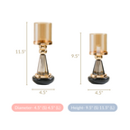 Lavish Crystal Hurricane Candle Holder Set Of 2 Nestasia