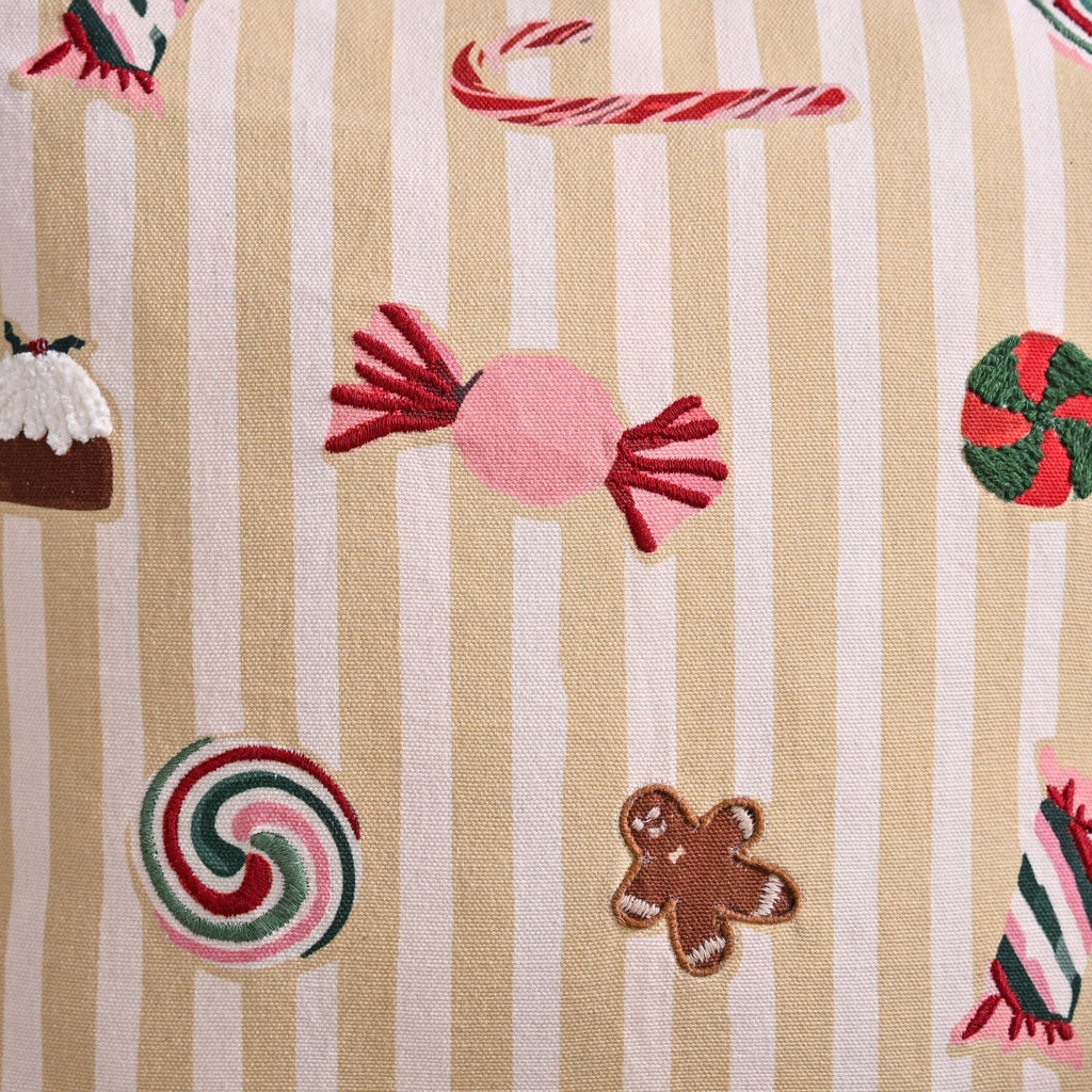 Candy Cotton Embroidered Cushion Cover 40x40cm Nestasia