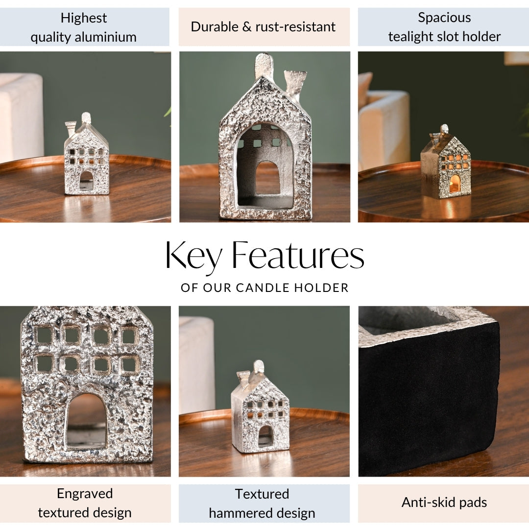 Casa Glow Tealight Holder In Silver Nestasia