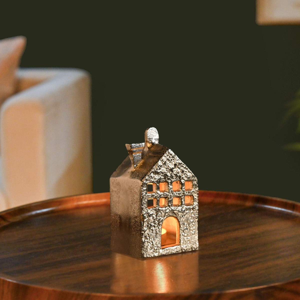 Casa Glow Tealight Holder In Silver Nestasia