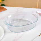 Fluted Glass Casserole Dish With Lid 1600ml Nestasia