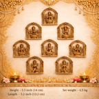 Brass Ashtalakshmi Wall Hanging Plates Set (5.5 Inch) Vedansh Craft