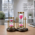 Brass Rotating Sand Clock With Compass And Wooden Stand Vedansh Craft