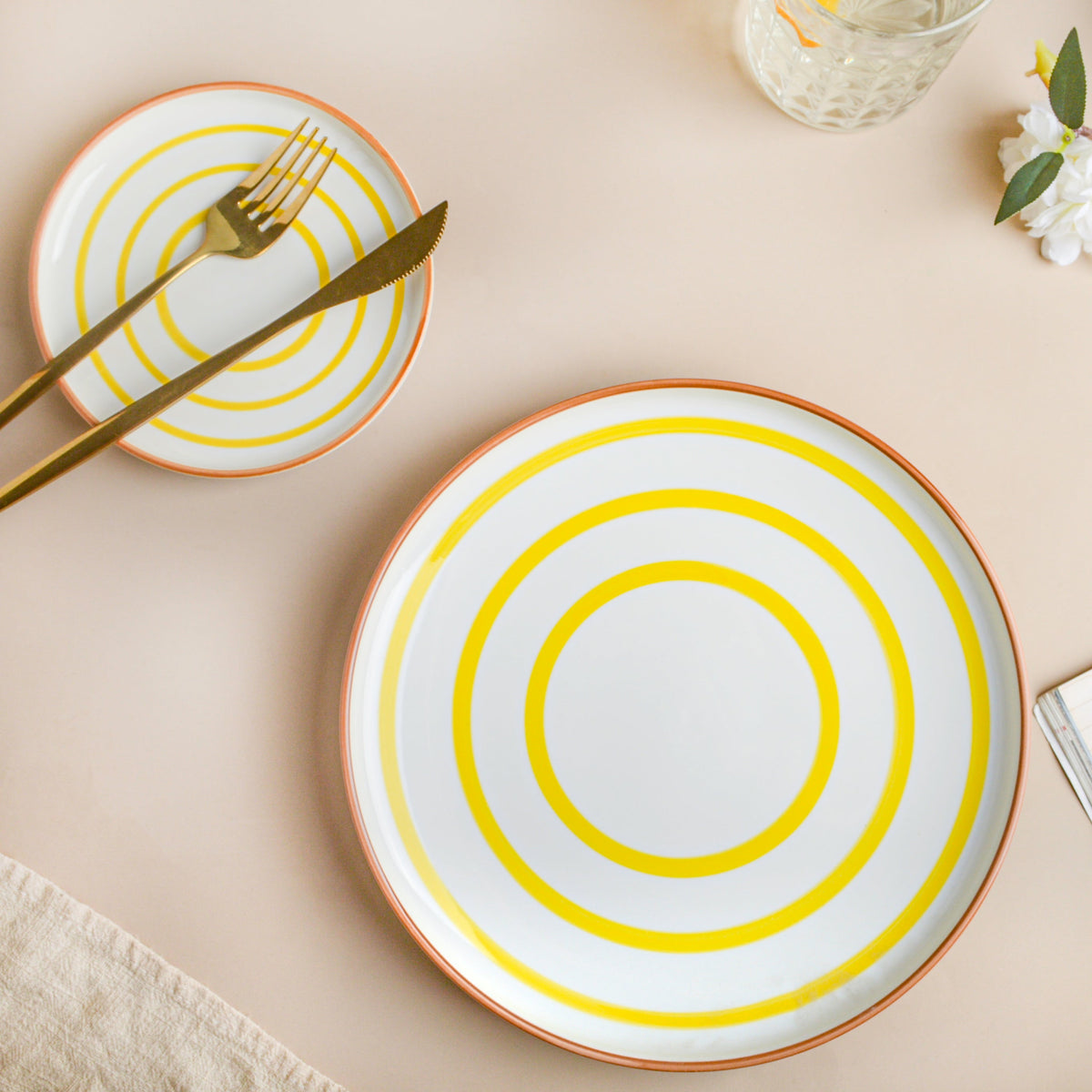 Spiral Snack Plate Yellow 6 Inch Nestasia