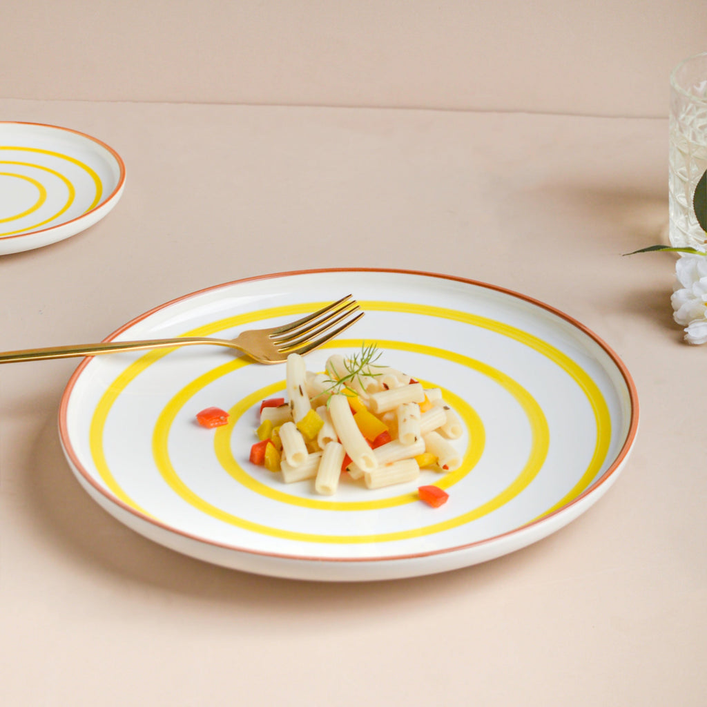 Spiral Dinner Plate Yellow 10 Inch Nestasia