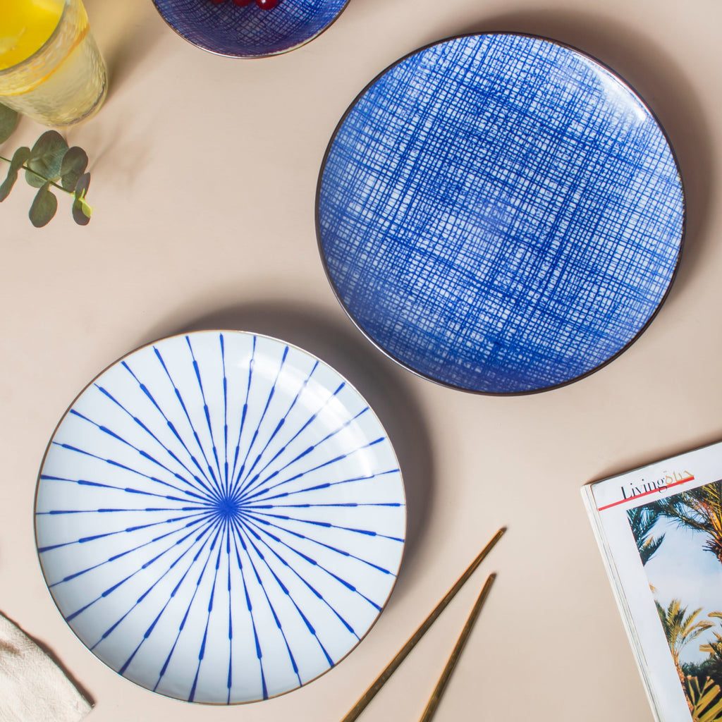 Caspian Cobalt Blue White Plate 7.5 Inch Nestasia