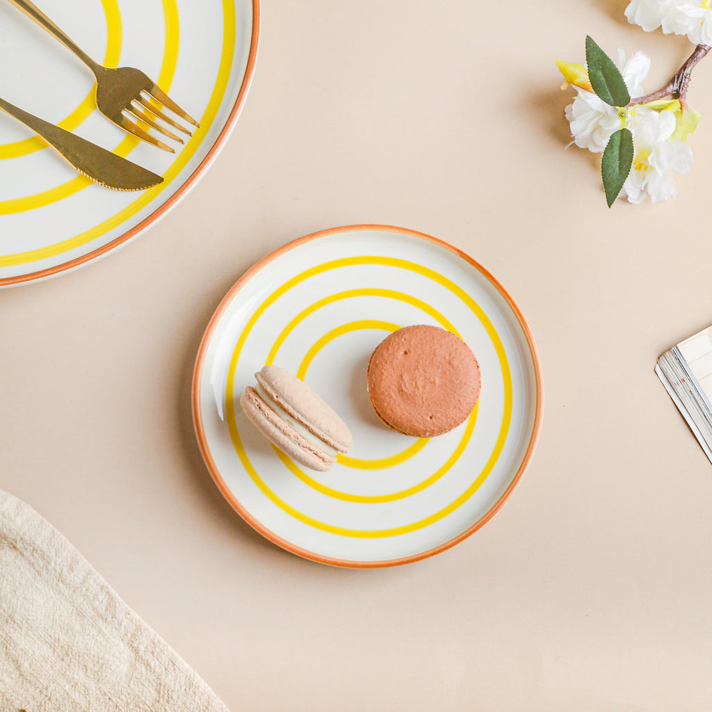 Spiral Snack Plate Yellow 6 Inch Nestasia