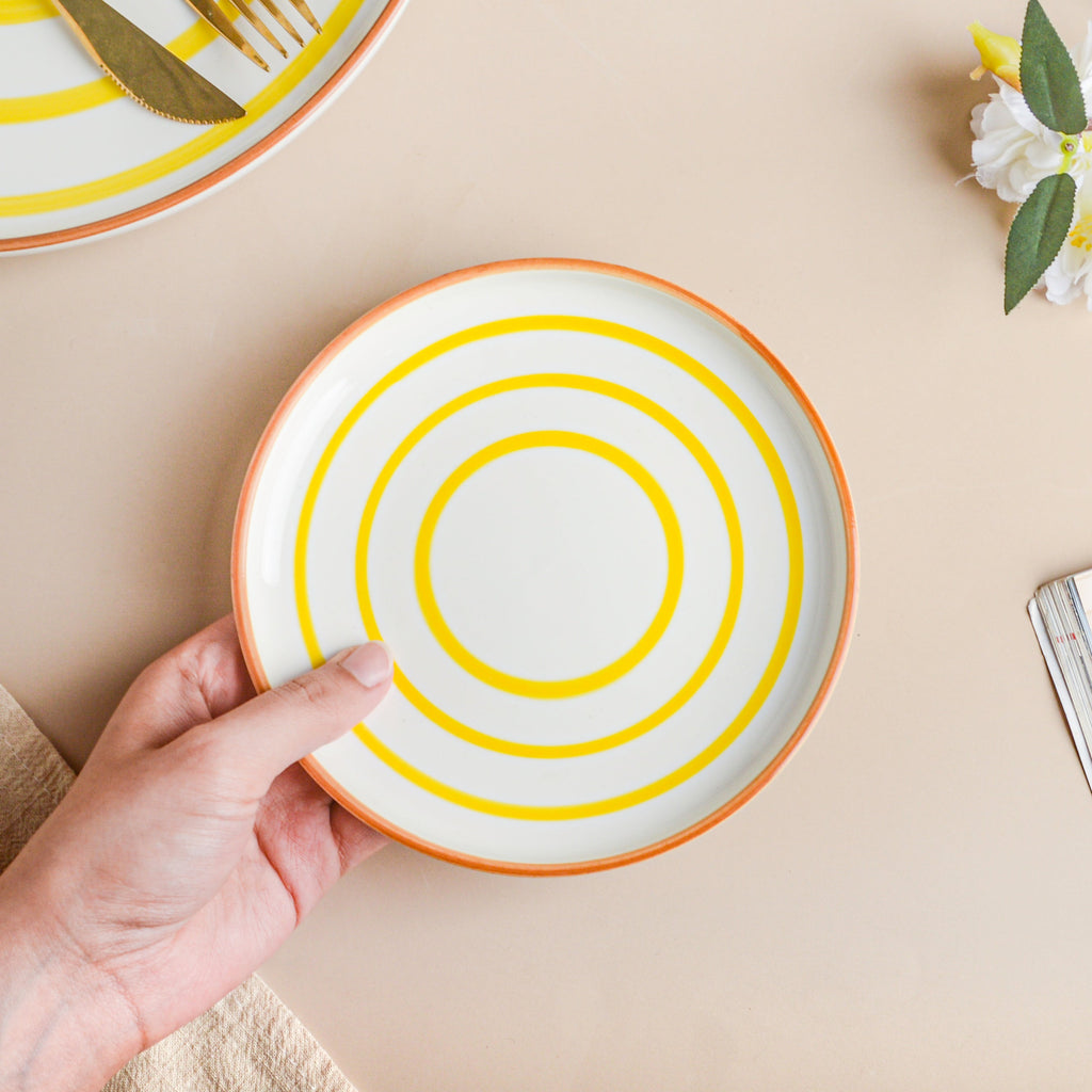 Spiral Snack Plate Yellow 6 Inch Nestasia