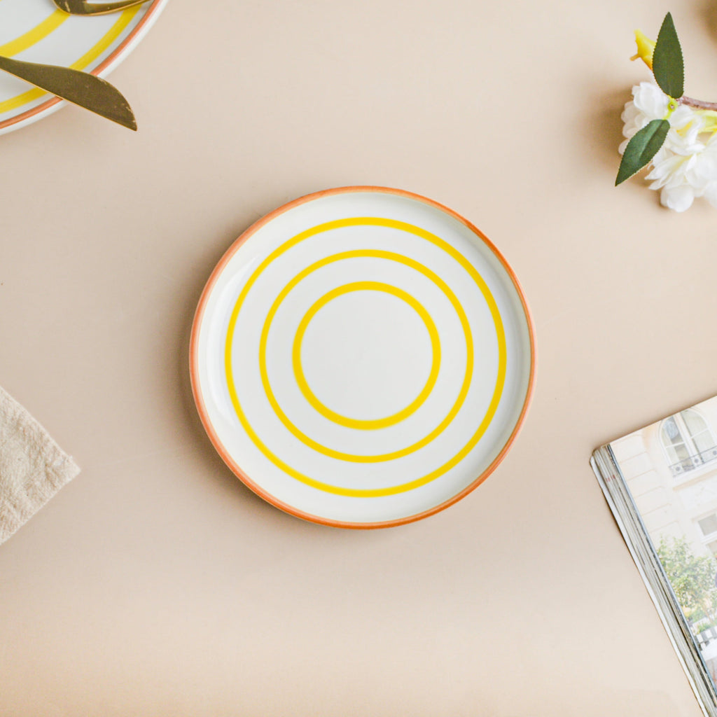 Spiral Snack Plate Yellow 6 Inch Nestasia