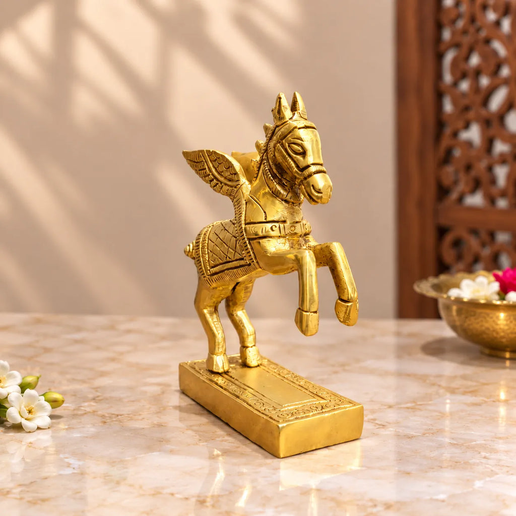 Brass Flying Horse Statue (4.3 Inch) Vedansh Craft