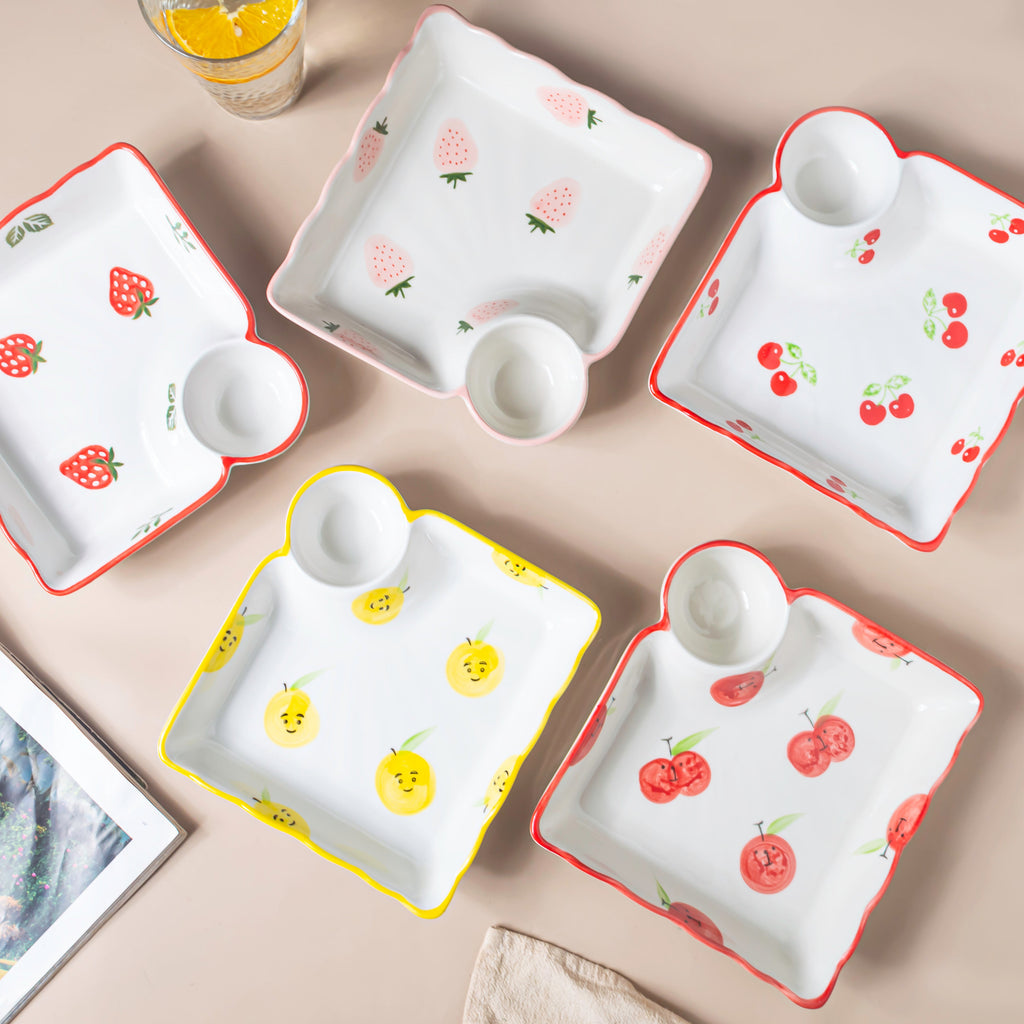 Cherry On Top Sectioned Plate Red Nestasia