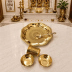 Brass Pooja Bhog Thali Set (7 Inch) Vedansh Craft