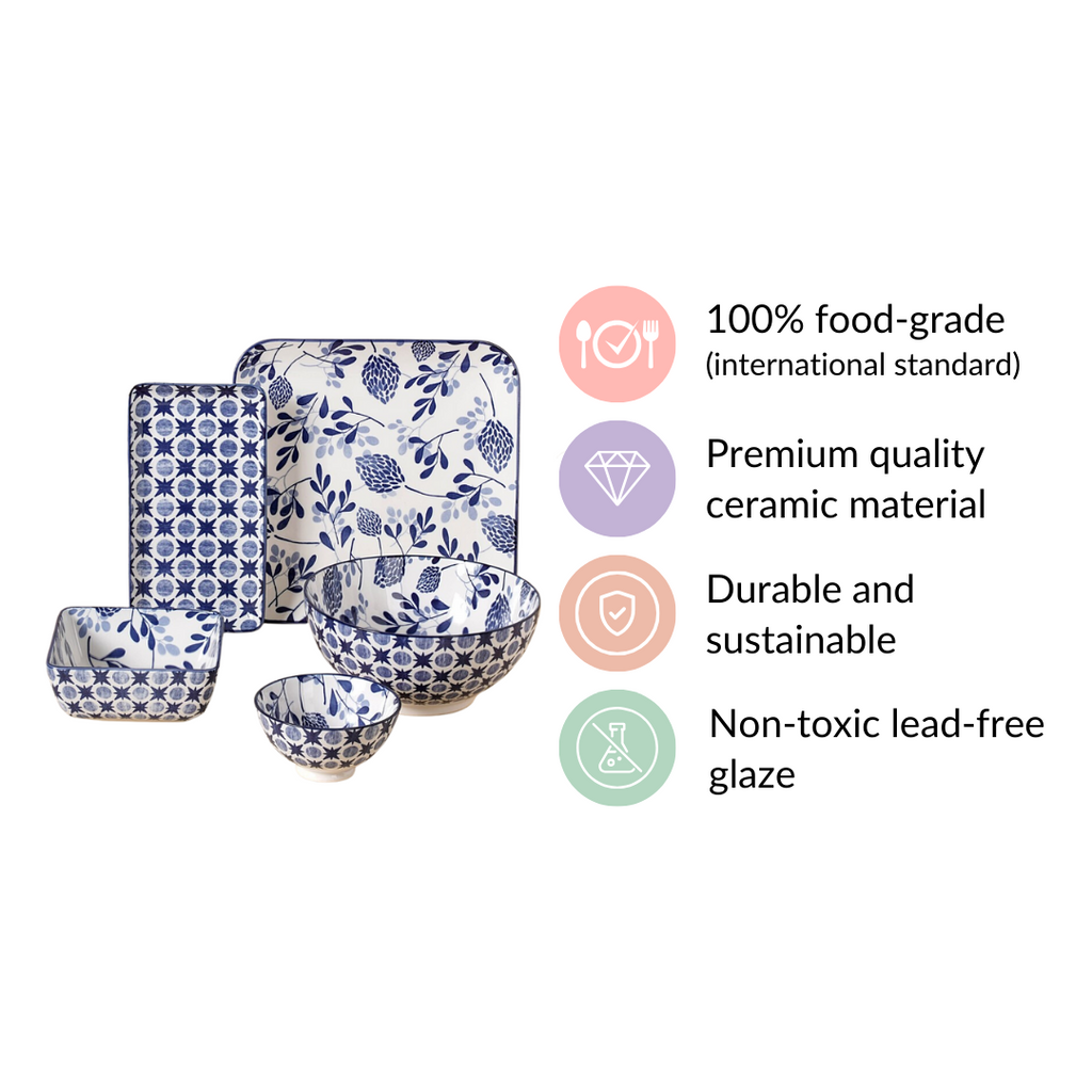 Blue 26 Piece Dinnerware Set For 6 Nestasia
