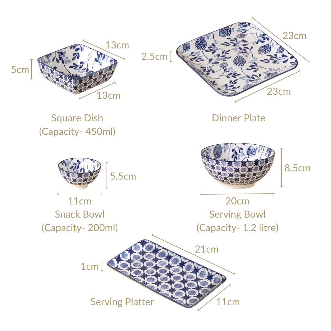 Blue 26 Piece Dinnerware Set For 6 Nestasia