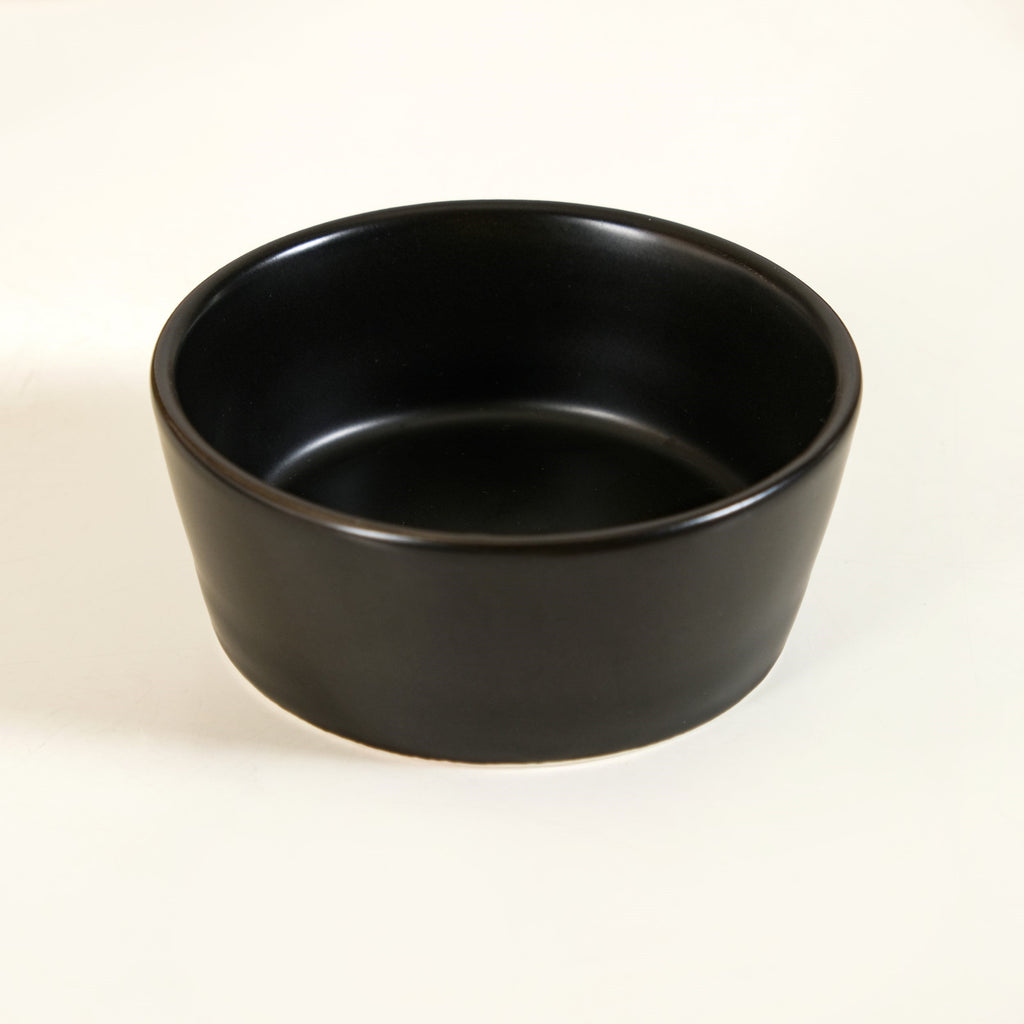 Black Snack Bowls Set Of 2 With Serving Tray 200ml Nestasia
