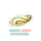Yellow And Green Mandala Ceramic Platter Set Of 2 Nestasia