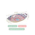 Mandala Long Dish Red And Blue Set Of 2 Nestasia