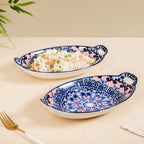 Set Of 2 Mandala Platters Peach And Blue Nestasia