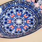 Set Of 2 Mandala Platters Peach And Blue Nestasia