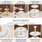 Blanca White Ceramic 3 Tier Cake Stand Nestasia