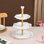Blanca White Ceramic 3 Tier Cake Stand Nestasia