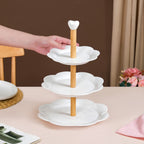 Blanca White Ceramic 3 Tier Cake Stand Nestasia